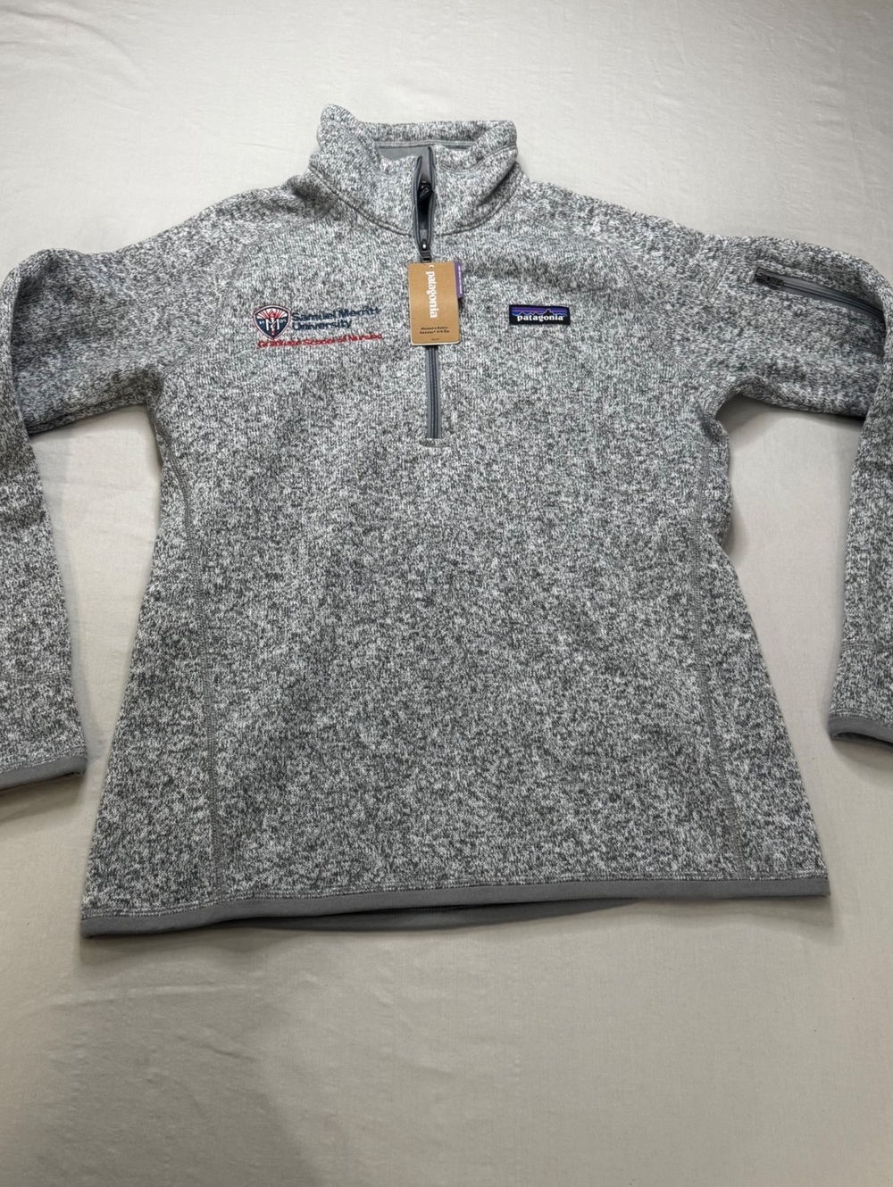 Patagonia Better Sweater 1/4 Zip Pullover Womens S Gray Nursing NWT